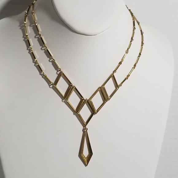 Vintage Sarah Coventry geometric 16" necklace 2" ex. 1.1763 - Picture 4 of 5